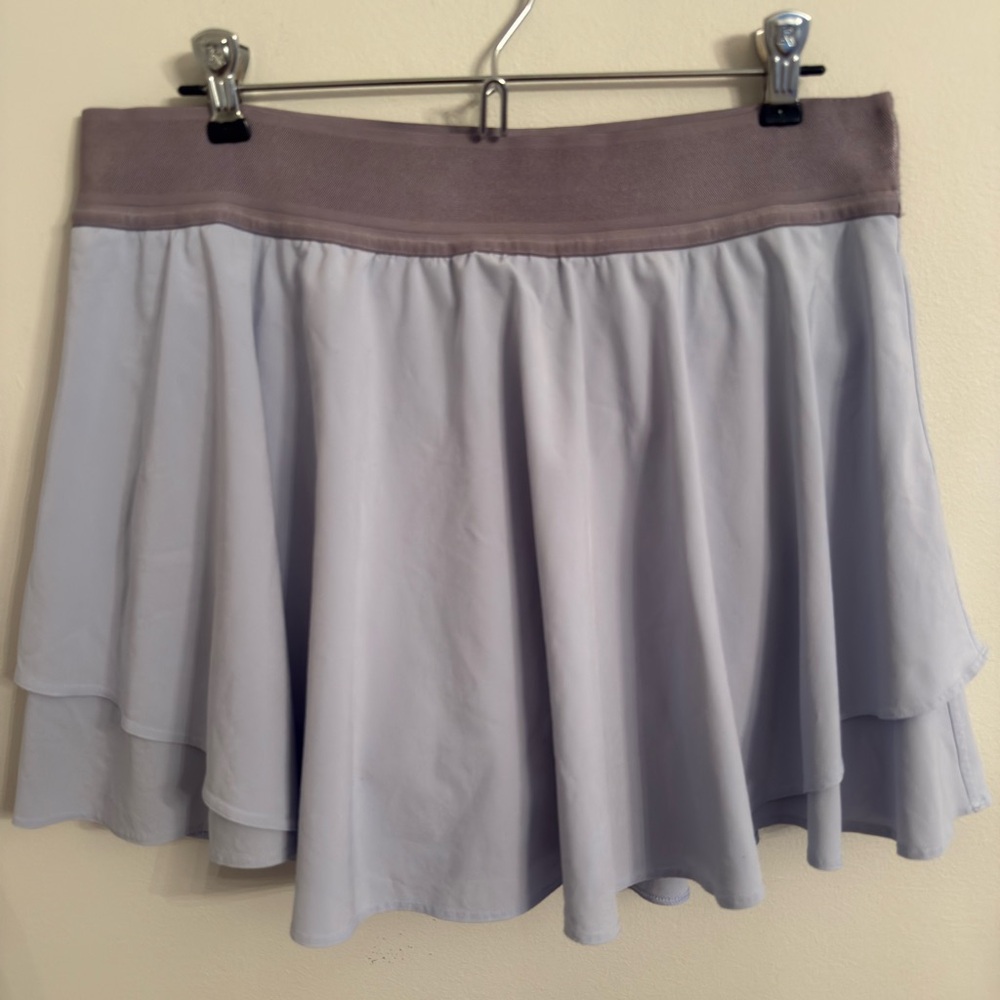 lululemon athletica Light Lavender Layered Mini Skirt with Taupe Waistband